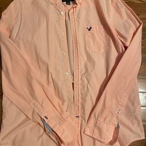 American Eagle Outfitters Coral Button-Up Shirt